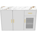 Wood Storage Cabinet, Modern Accent Buffet Cabinet, Free Standing Sideboard and Buffet Storage with Door Buffet Sideboard for Bedroom, Living Room, Kitchen or Hallway