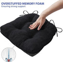 Chair Cushions 4 Pack Memory Foam With Non Slip Backing 15.5x15.5x4 Black