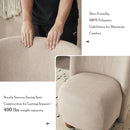Modern Low Back Accent Chair, Upholstered Armless Living Room Chairs, Round Pine Wood Feet, for Small Living Spaces, Living Room, Bedroom, Balcony, Office, Reading Nook, Khaki