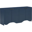 Vertical Stripes and Wavy Design of a Four-Door Cabinet Cabinet Suitable for Hallway, Entryway, Living Room