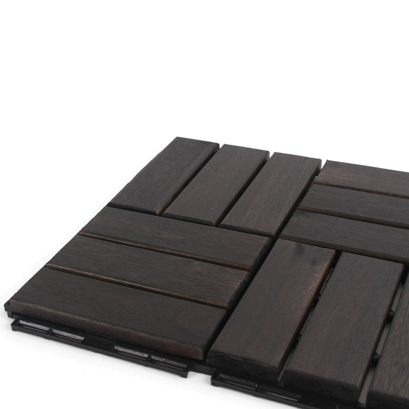 Ebony Checkered Wood Deck Tiles