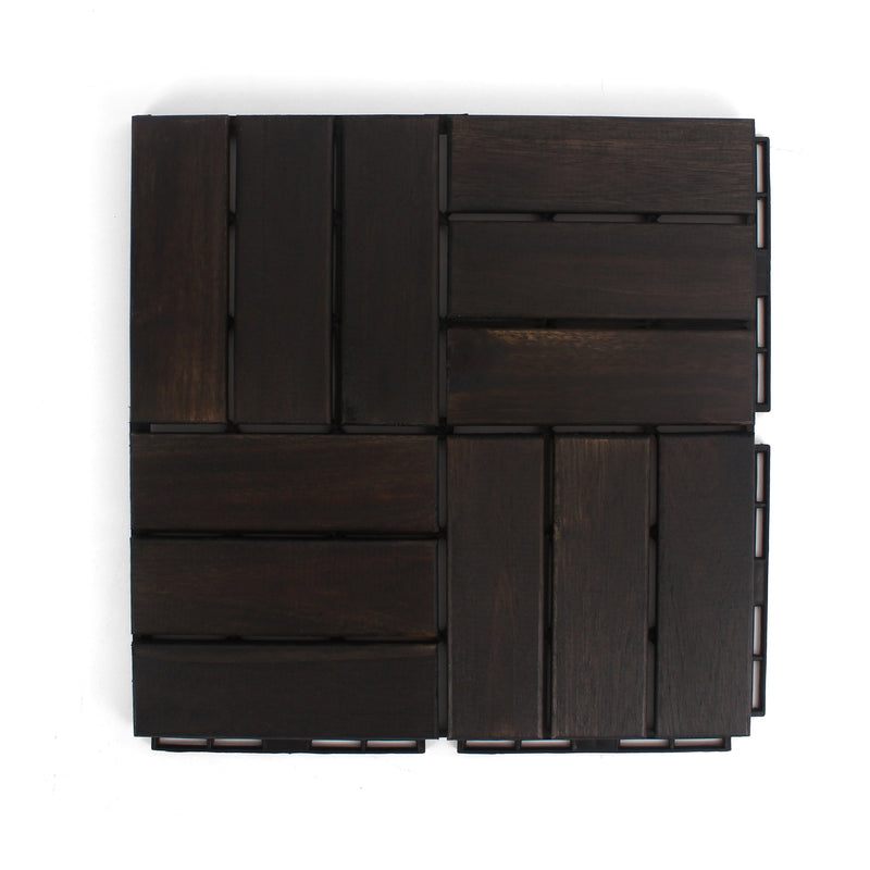 Ebony Checkered Wood Deck Tiles