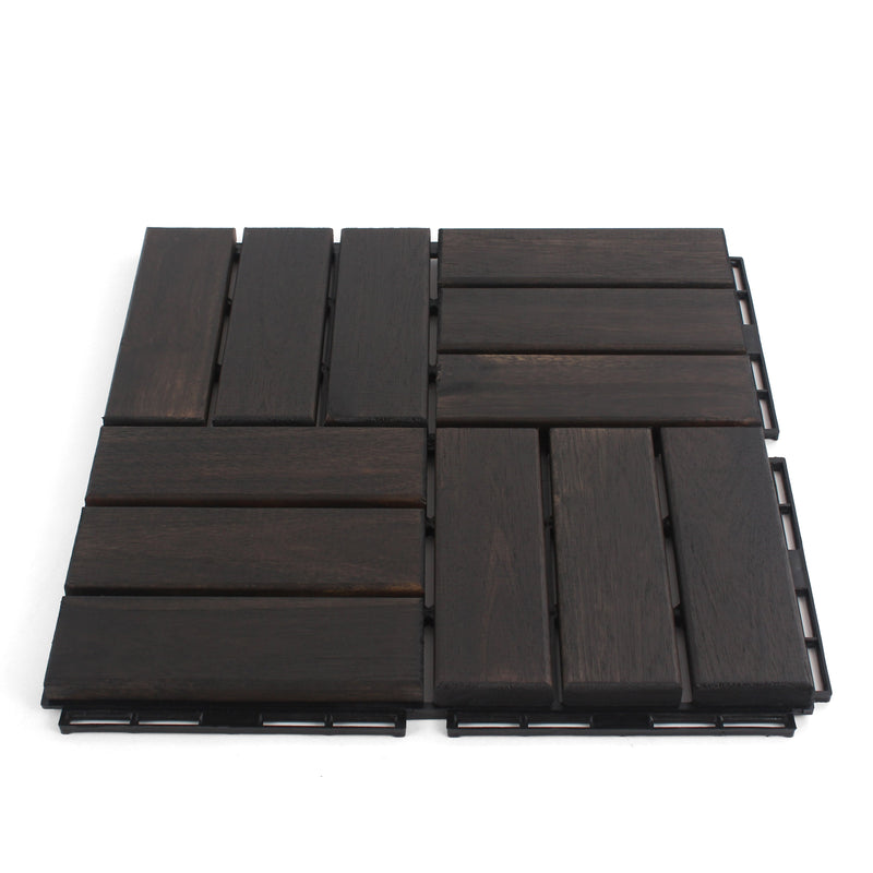 Ebony Checkered Wood Deck Tiles