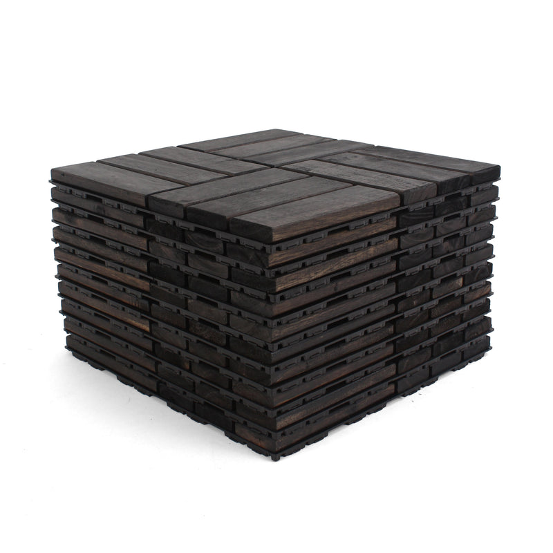 Ebony Checkered Wood Deck Tiles