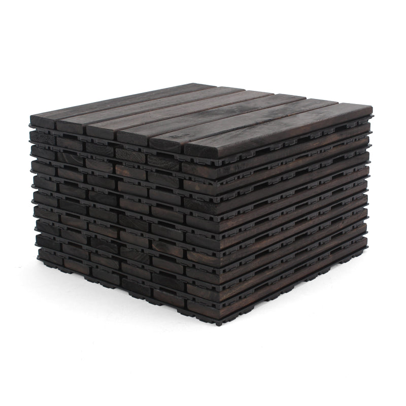 Ebony Straight Wood Deck Tiles