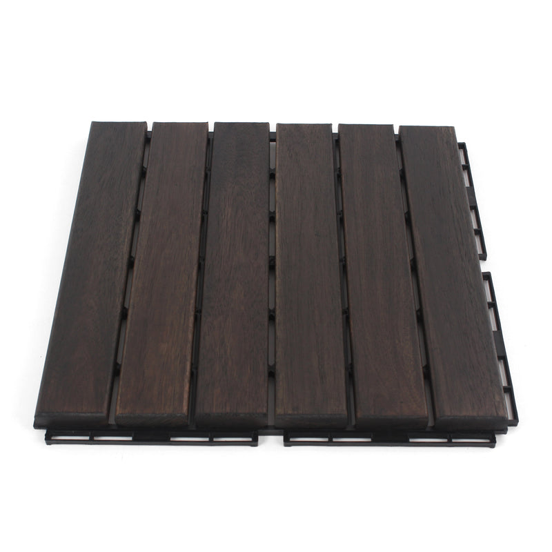 Ebony Straight Wood Deck Tiles