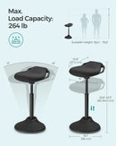 Adjustable Standing Desk Chair Black 23.6 To 33.3 Inches