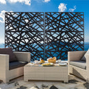 Outdoor & Indoor Privacy Screen Metal Privacy Screen 76' H×48' W, Freestanding Decorative Privacy Screen for Deck Balcony Patio, Privacy Fence Panels for Outside Lawn Garden PS117 BLACK