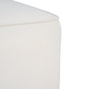 Upholstered Square Ottoman,Cream