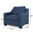 Upholstered Club Chair-Blue