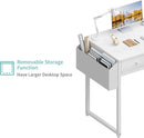 White Desk With Drawers 32 Inch Space Saving Home Office Desk