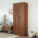 High wardrobe and kitchen cabinet with 2 doors and 3 partitions to separate 4 storage spaces