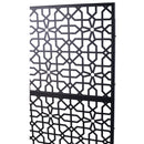 Outdoor & Indoor Privacy Screen Metal Privacy Screen 76' H×48' W Freestanding Decorative Privacy Screen Black Steel