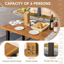 Acacia Wood Dining Table For 6 With Iron Legs IndoorOutdoor