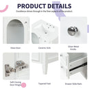 30' Bathroom Vanity with Sink, Bathroom Vanity Cabinet with Three Drawers and Door, Solid Wood and MDF, White