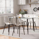 Clear Acrylic Dining Chairs Set of 4 With Black Legs