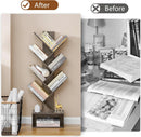 6 Tier Tree Bookshelf Bookcase With Drawer Grey Office