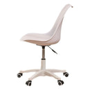 Armless Office Chair,Ergonomic Small Computer Desk Chair with Wheels,Adjustable Rolling Chair, Support Swivel Task Chair for Small Spaces living room,bedroom(White)