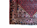 4x6 Antique Rug Handmade Wool Rug Organic Dyes Red Ivory Red Tribal Rug Boho Rug