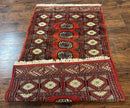 Red Pakistani Turkoman Rug 3x5, Bokhara Design, Vintage, Signed