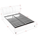 Queen Size Storage Upholstered Hydraulic Platform Bed with Integrated Headboard, Chenille Fabric, Beige