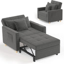 36 Inch Convertible Sleeper Chair GreyTexturedFabric
