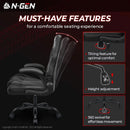 N-GEN Ergonomic Gaming Chair With Lumbar Support Gray PU Leather