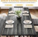 63 Inch Dark Grey Rectangular Dining Table Set Farmhouse