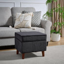 Storage Ottoman With Adjustable Lid Footrest Charcoalgray
