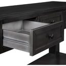 Black Console Table 55In Wide With 3 Drawers And Shelf