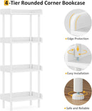 Wooden 4 Tier Bookcase For Small Spaces Living Room