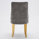 Rayon Cloth Flocking Chenille Dining Chairs Channel Kitchen Dinner Chair Comfy Fabric Upholstered Accent Chair for Dining Room with Golden Stainless Steel Plating Legs,Set of 2 (Gray), SW1647GY