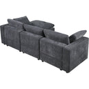Modular Sectional Sofa, Convertible Sofa Couch, Modular Sectionals with Ottomans, 4Seat Sofa Couch with Reversible Chaise for Living Room. Chenille Grey