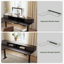 L Shaped Electric Standing Desk 63 Inch 2 Drawers Black