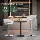 Adjustable Swivel Bar Stool with Arms and Footrest