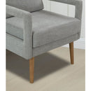 Mid-Century Armchair, 2pcs, Accent Chair with Wood Legs & Soft Cushion for Living Room, Bedroom, Home Office, Study, Grey