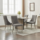 Rayon Cloth Flocking Chenille Dining Chairs Channel Kitchen Dinner Chair Comfy Fabric Upholstered Accent Chair for Dining Room with Silver Brushed Stainless Steel Legs,Set of 2 (Gray), SW1747GY