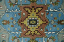 Traditional Heriz Blue, silver, Charcoal and Ivory Hand Knotted  wool Area Rug