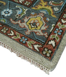Traditional Heriz Blue, silver, Charcoal and Ivory Hand Knotted  wool Area Rug