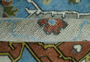Traditional Heriz Blue, silver, Charcoal and Ivory Hand Knotted  wool Area Rug