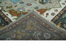 Traditional Heriz Blue, silver, Charcoal and Ivory Hand Knotted  wool Area Rug