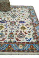 Eclectic 8x10 All Wool Traditional Persian Blue and Ivory Vibrant Colorful Hand knotted Persian Area Rug | TRDCP159810