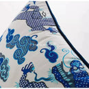 DecorBites™ Indigo Blue Dragon Velvet Pillow Cover 60x60cm Eclectic Style Home Decor