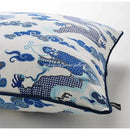 DecorBites™ Indigo Blue Dragon Velvet Pillow Cover 60x60cm Eclectic Style Home Decor