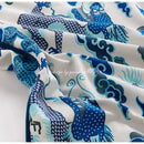 DecorBites™ Indigo Blue Dragon Velvet Pillow Cover 60x60cm Eclectic Style Home Decor
