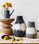 Eclipse Charcoal and Ivory Wool Gourd Basket