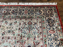 Silk Sino Persian Rug 9x12, Panel Design, Garden of Eden Pattern, Fine 200 KPSI, Hand Knotted Room Sized Silk Carpet, Vintage