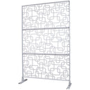 Outdoor & Indoor Privacy Screen Metal Privacy Screen 76' H×48' W, Freestanding Decorative Privacy Screen for Deck Balcony Patio, Privacy Fence Panels for Outside Lawn Garden PS114 WHITE