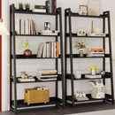 Industrial 5 Tier Bookshelf With Steel Frame 74In Tall