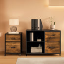 Black Rolling File Cabinet With 2 Drawers And Lock